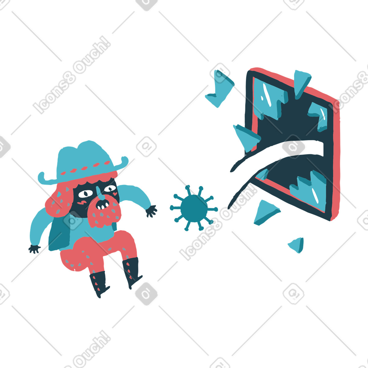 下载 Flamenco 风格的 病毒进入 插画，支持 PNG、SVG 格式