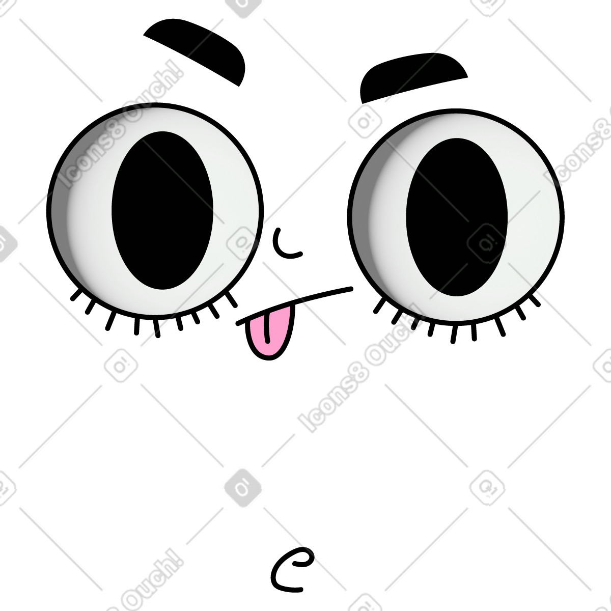 Illustration Funny facial expression dans le style Cartoony à télécharger aux formats PNG, SVG