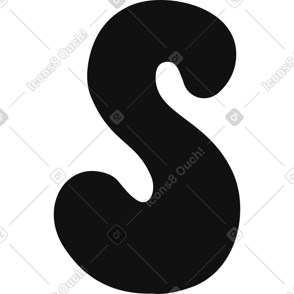 Lettera s illustrazione in stile Journal scarica in PNG, SVG