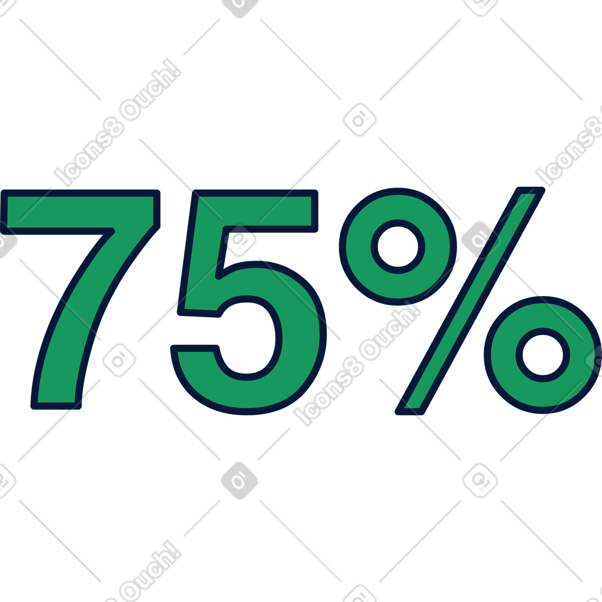 75 percent text illustration in Neat style download in PNG, SVG