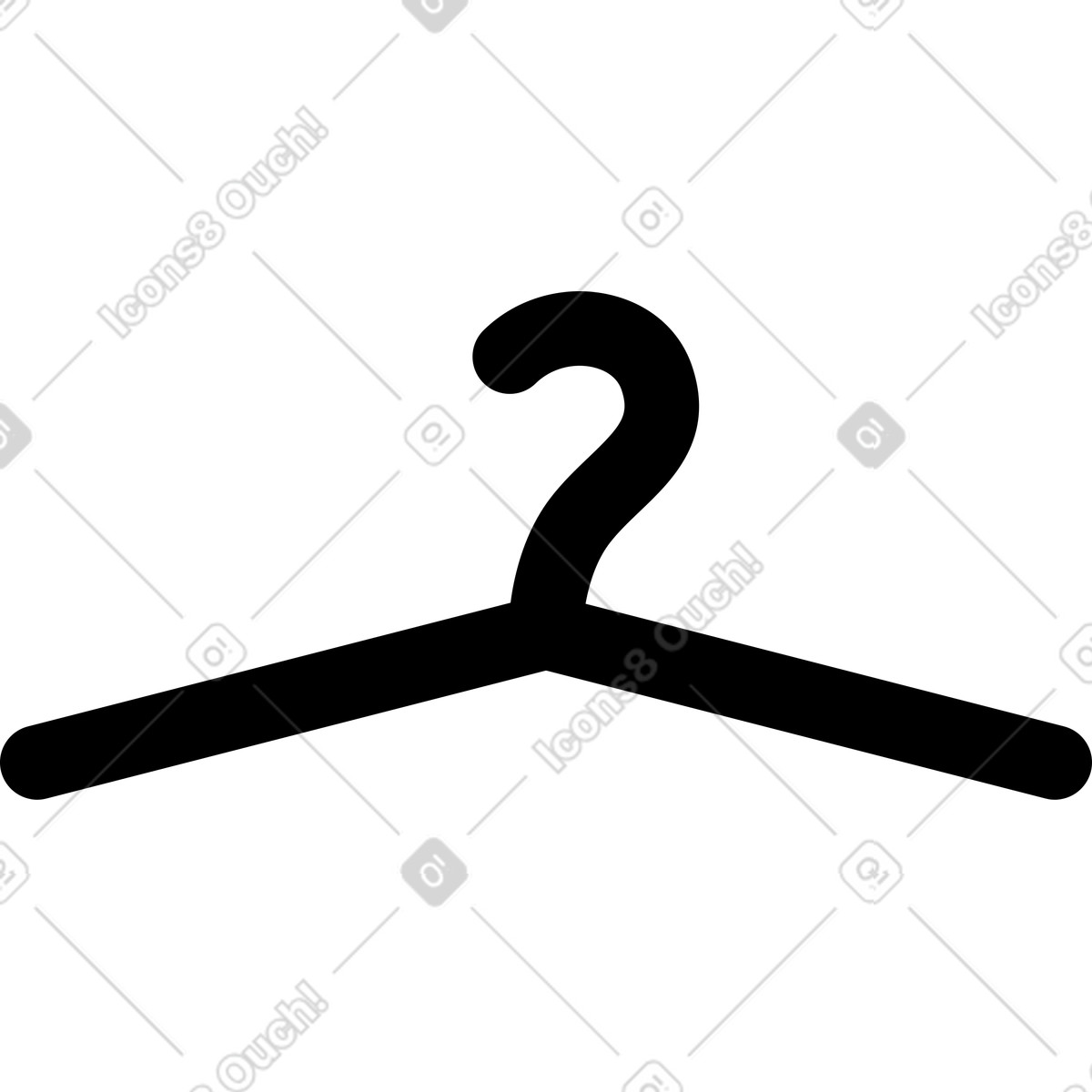 Black clothes hanger illustration in Transistor style download in PNG, SVG