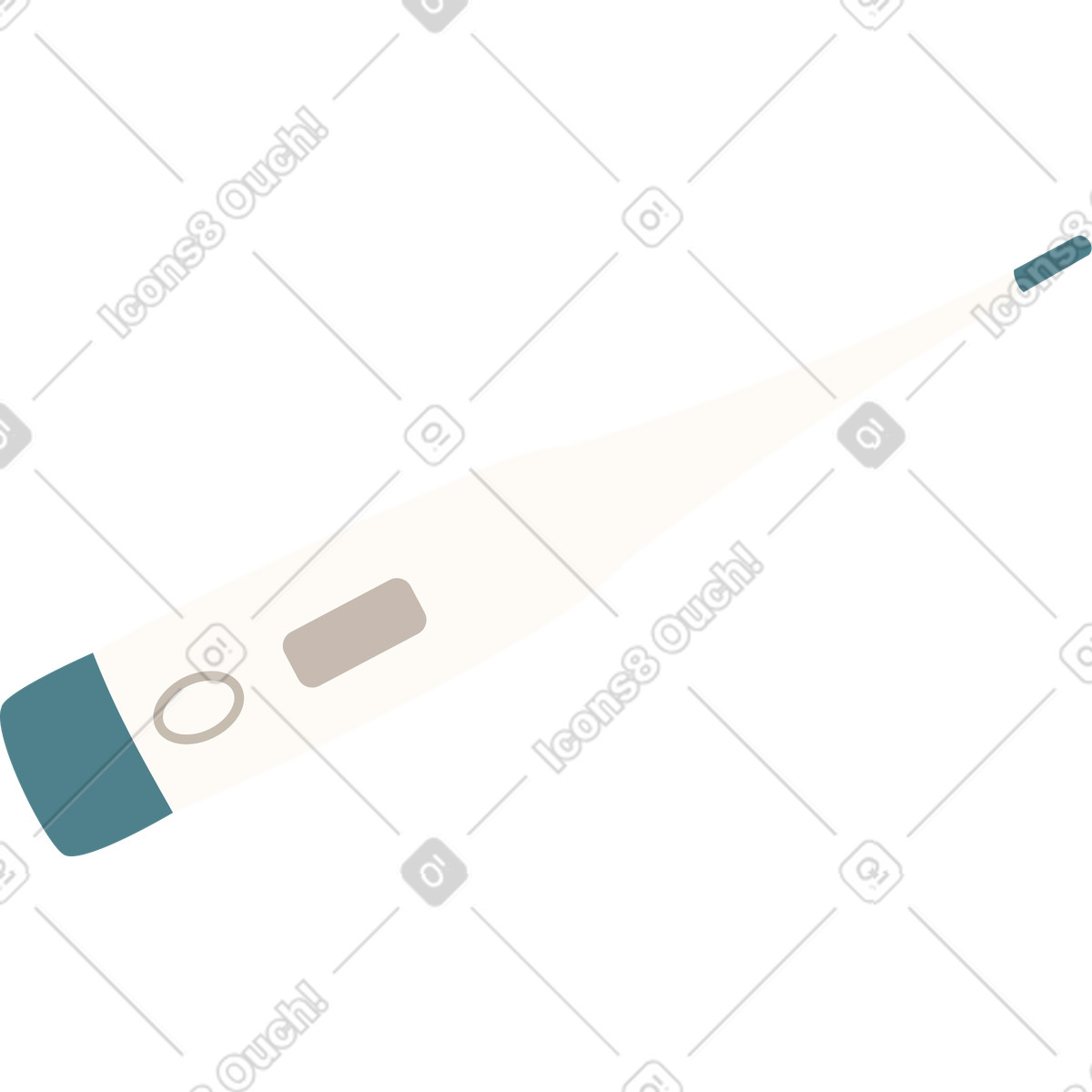 White electronic thermometer illustration in PNG, SVG