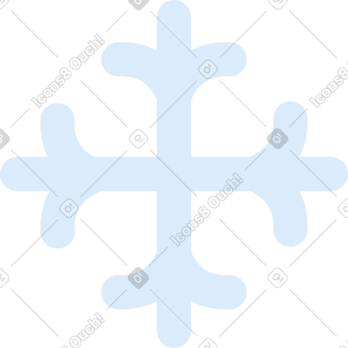 Schneeflocke-Illustration im Marginalia-Stil als Download in PNG, SVG