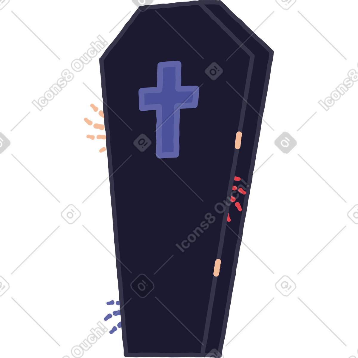 Ilustración Ataúd en estilo Stripy a descargar en PNG y SVG