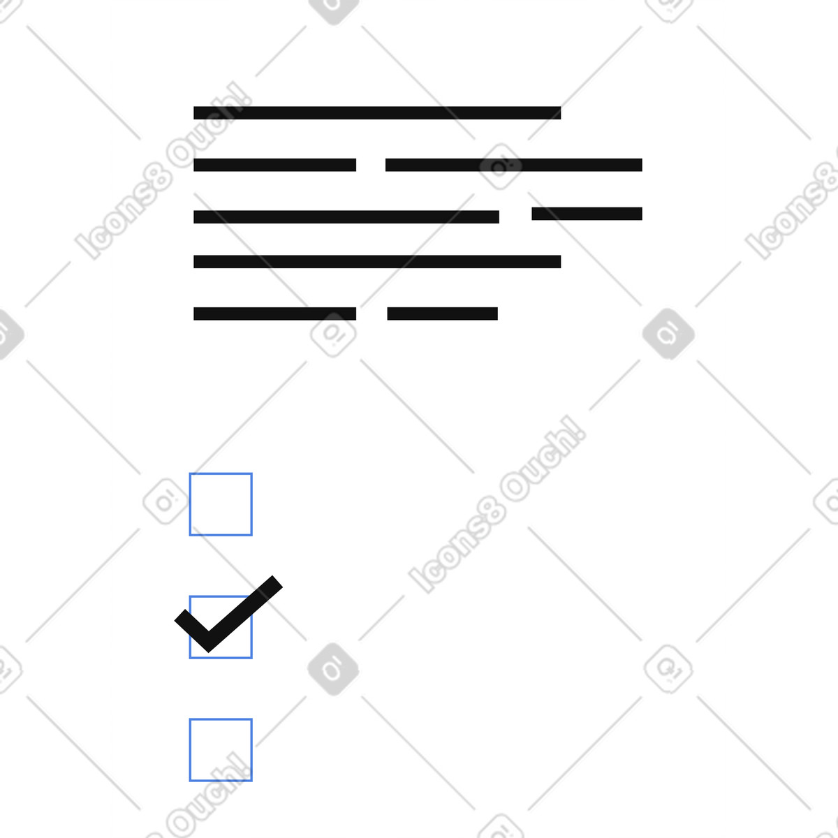 Paper with text and check mark illustration in Network style download in PNG, SVG