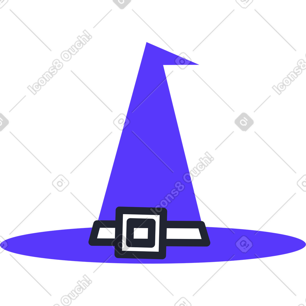 Ilustração de Chapéu bruxa em no estilo Pablita para baixar em PNG, SVG