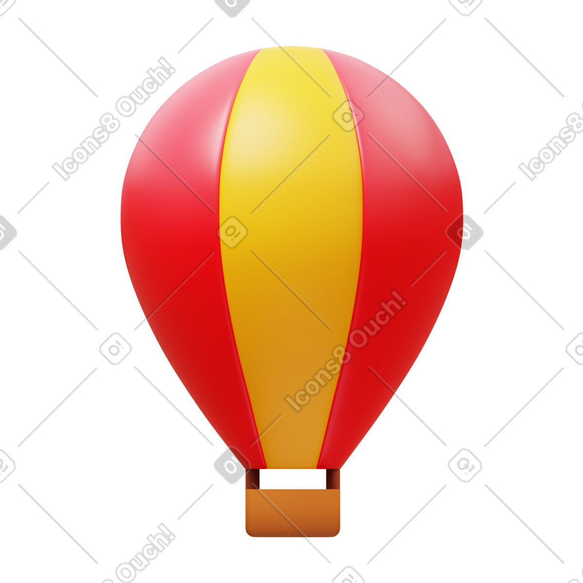 Ilustração de Balão ar quente em no estilo 3D Fluency para baixar em PNG, SVG