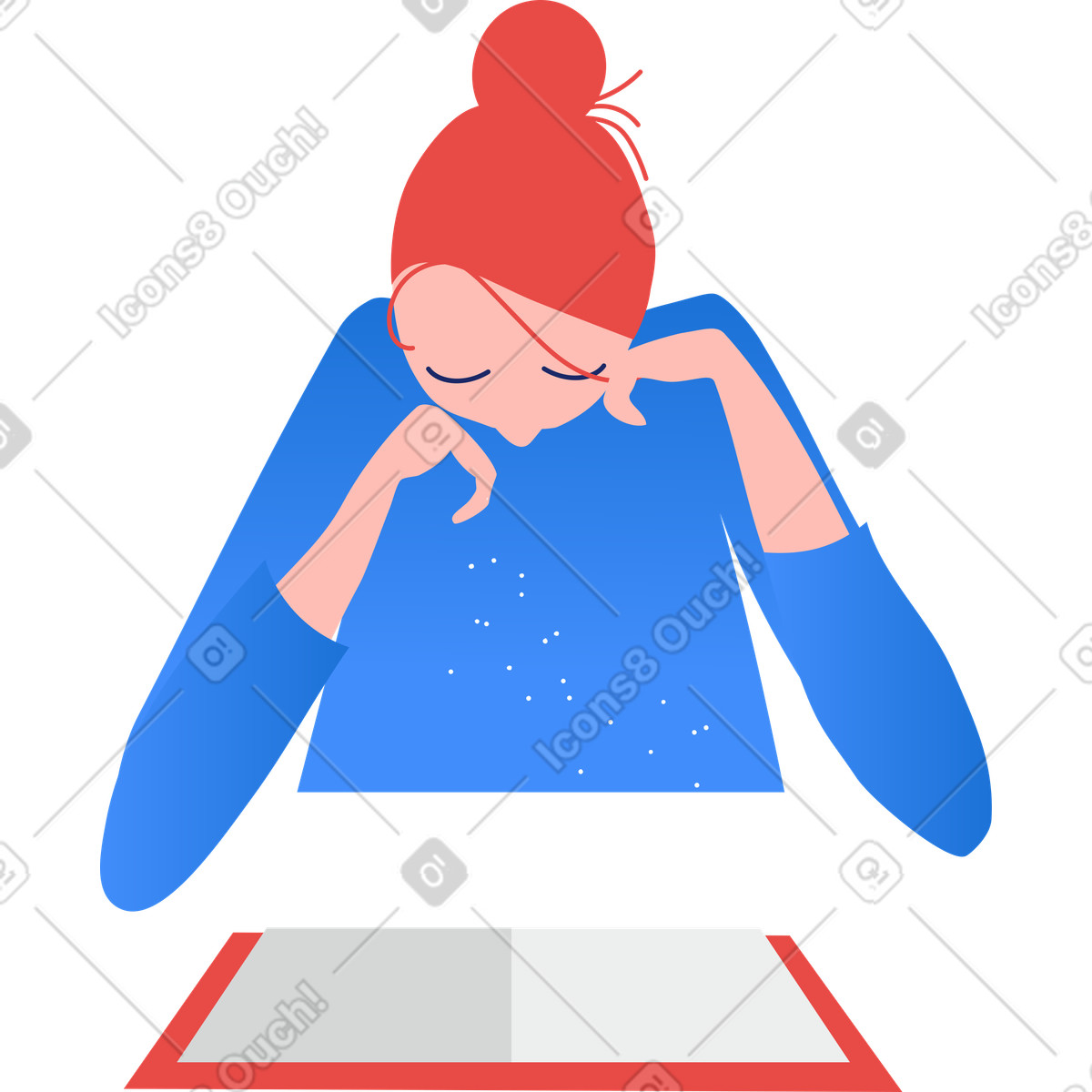 Illustration En train de lire dans le style Clip à télécharger aux formats PNG, SVG