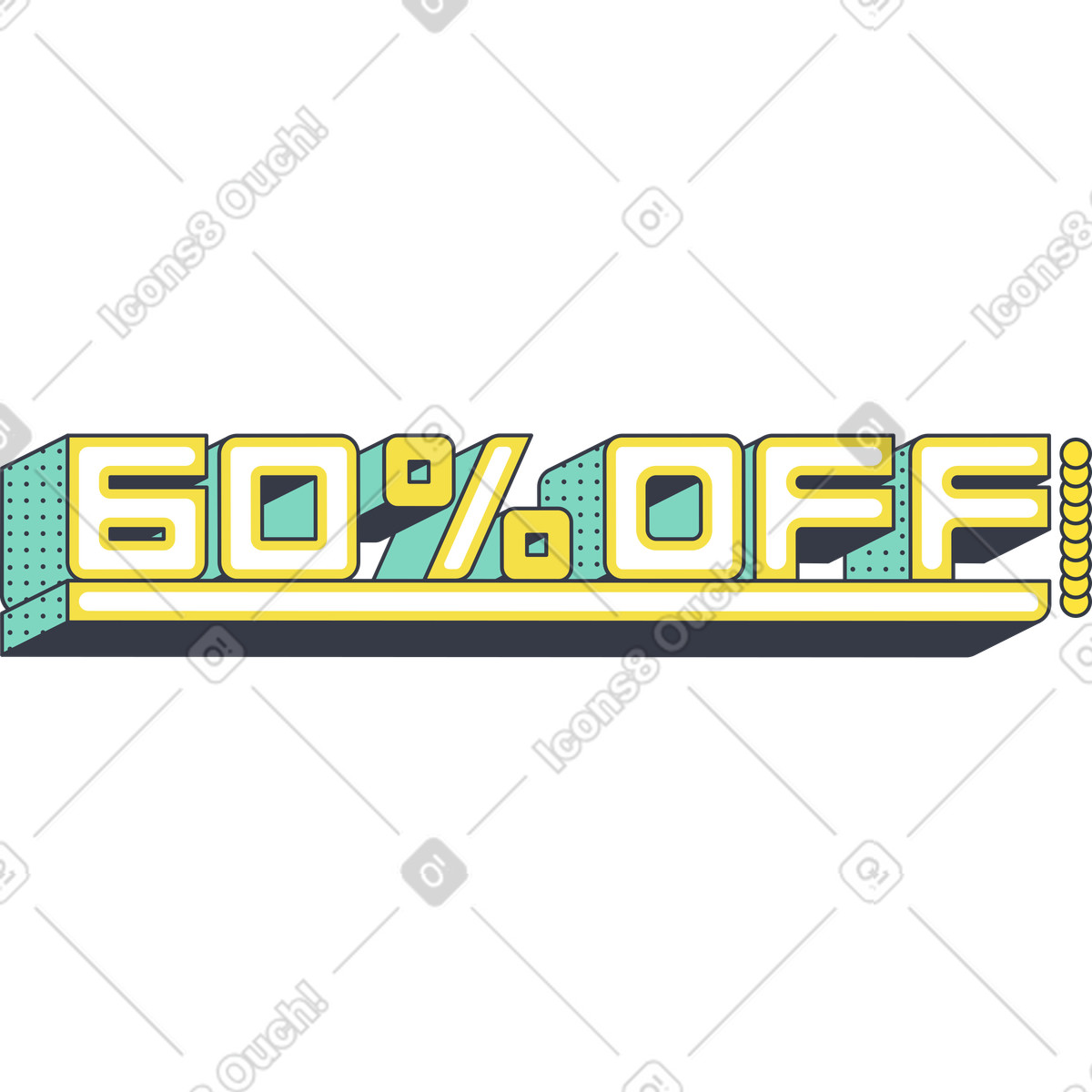 Abstract スタイルの Sixty percent off のイラストをPNG、SVG形式でダウンロード