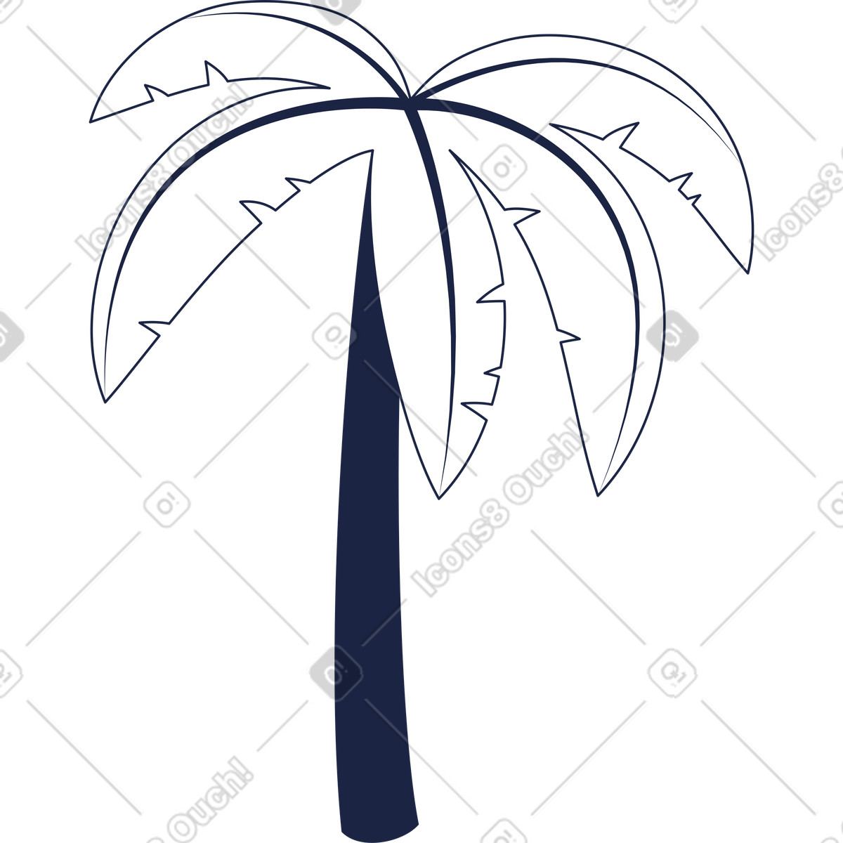 Palme-Illustration im Urban Line-Stil als Download in PNG, SVG