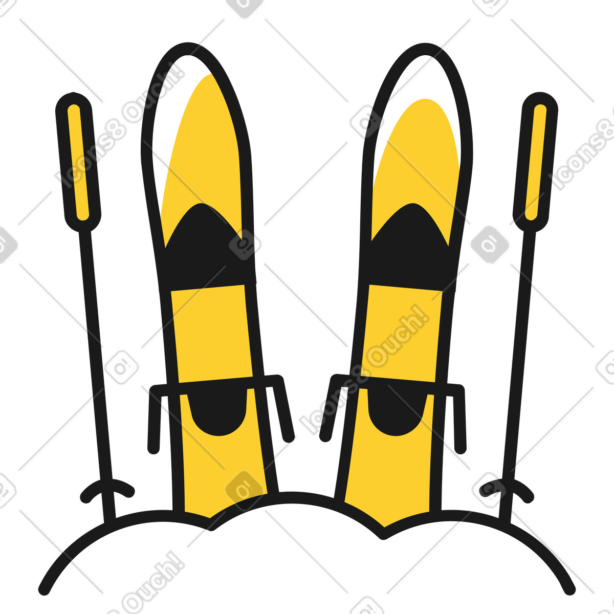 Ilustração de Esqui em no estilo Taxi para baixar em PNG, SVG