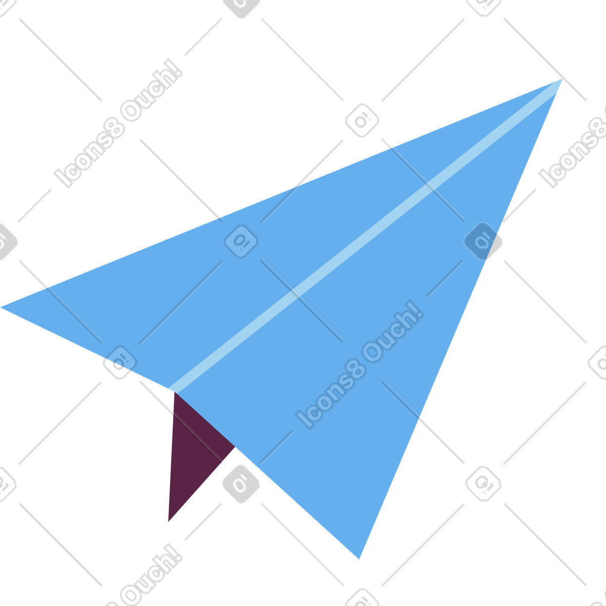 Ilustração de Avião papel azul em no estilo Sammy para baixar em PNG, SVG