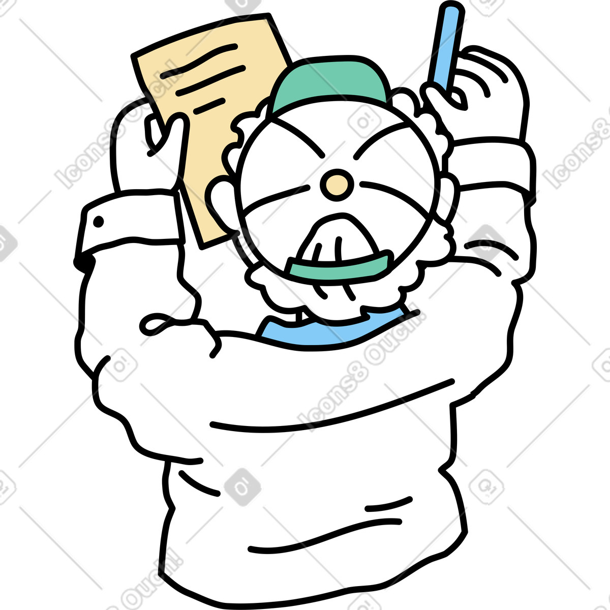 Ilustração de Homem escrevendo algo em no estilo Notes para baixar em PNG, SVG