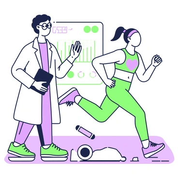 A scientist observing an athlete's performance using monitoring equipment