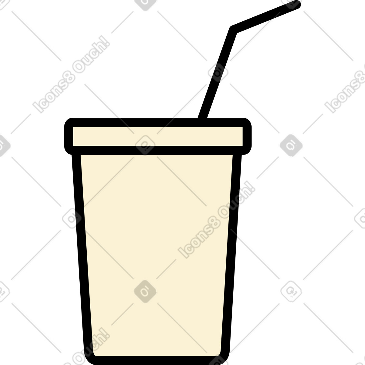 Lemonade cup illustration in Jelly style download in PNG, SVG