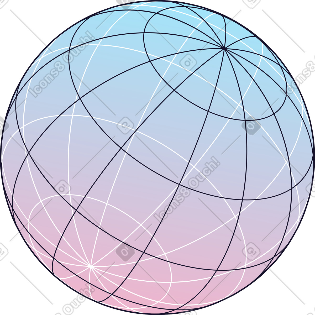 Globe illustration in Node style download in PNG, SVG