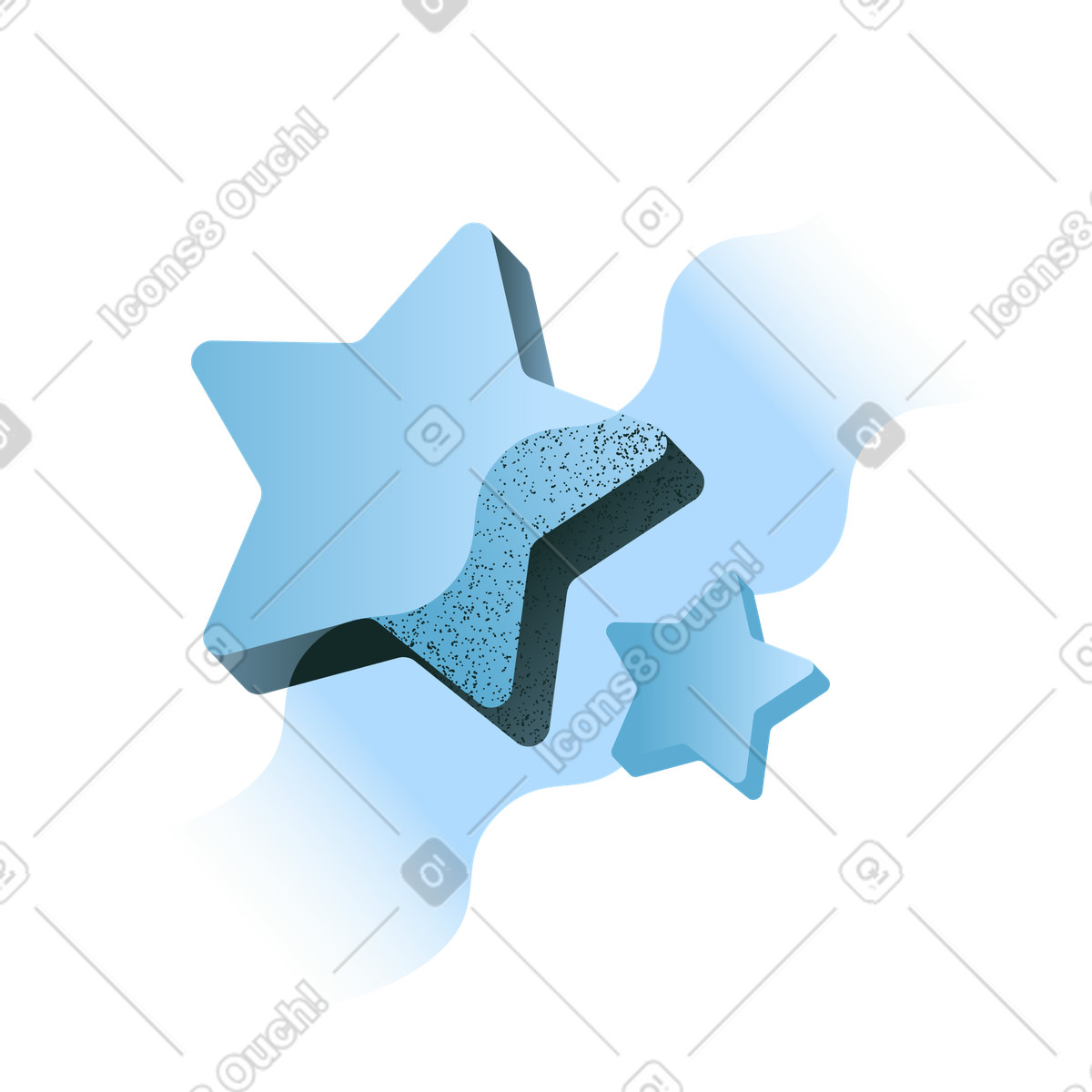 Blue five pointed rating stars for customer review illustration in Concept style download in PNG, SVG