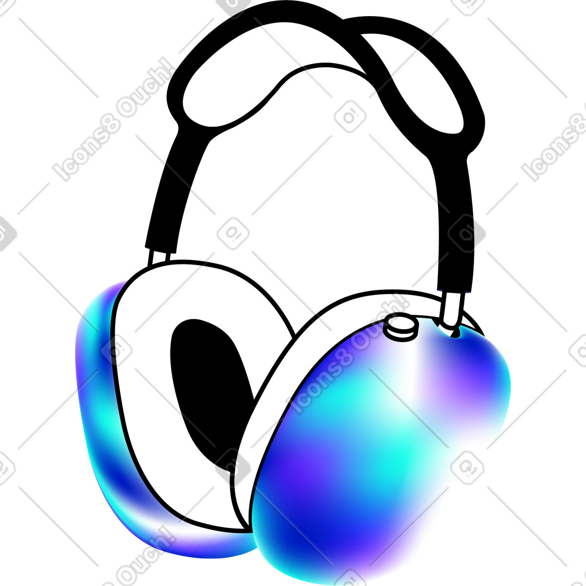 Airpods max headphones illustration in Pure style download in PNG, SVG