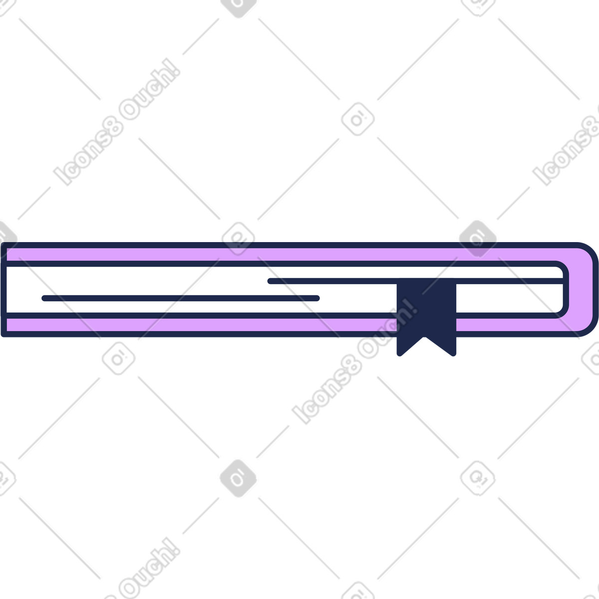 Ilustración Lado de un libro con marcador en estilo Outline a descargar en PNG y SVG