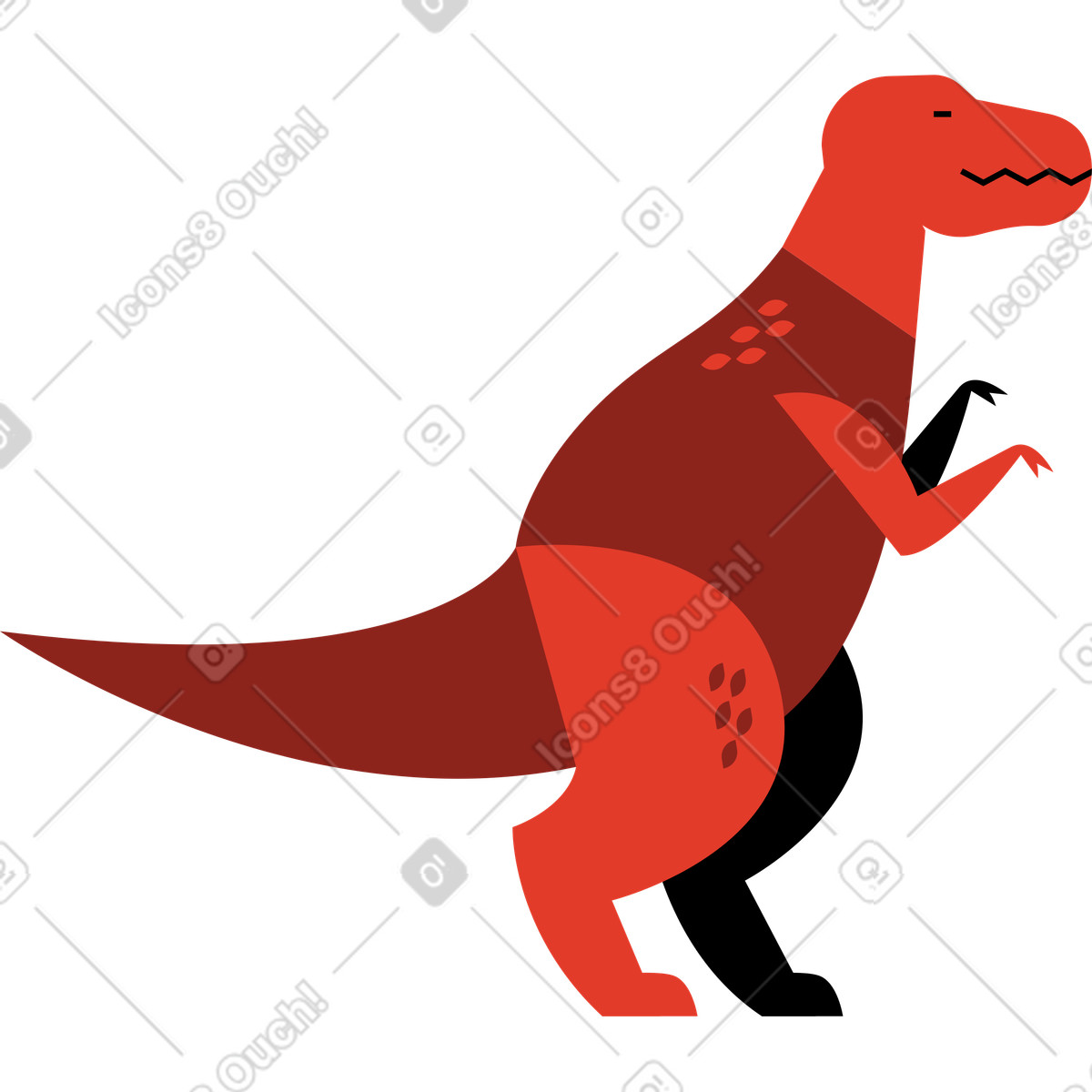 Dinosaur illustration in Burgundy style download in PNG, SVG