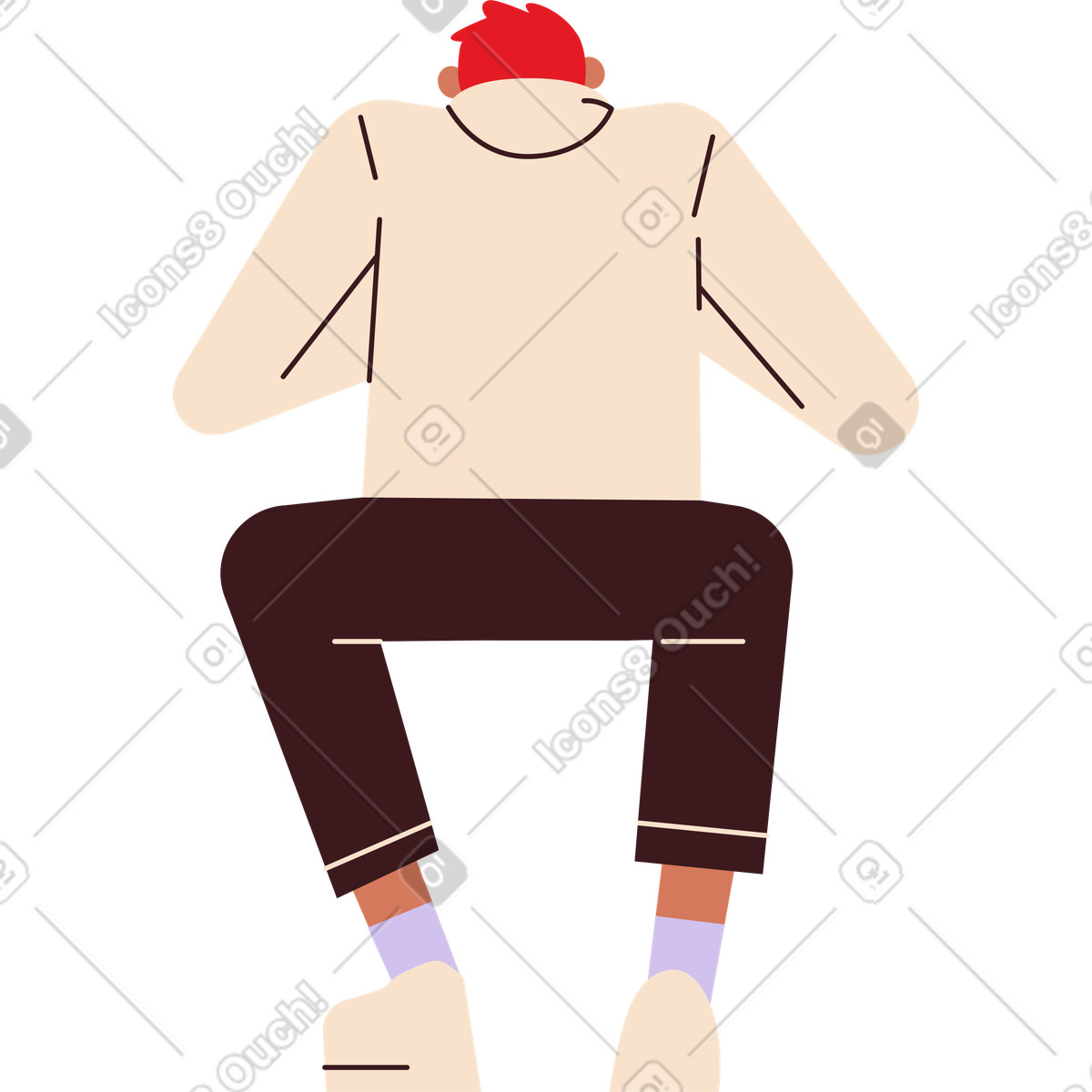 Sitting guy on a computer chair illustration in Folks style download in PNG, SVG