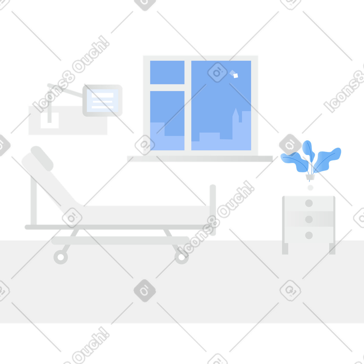 Illustration Fond de chambre d'hôpital dans le style Clip à télécharger aux formats PNG, SVG