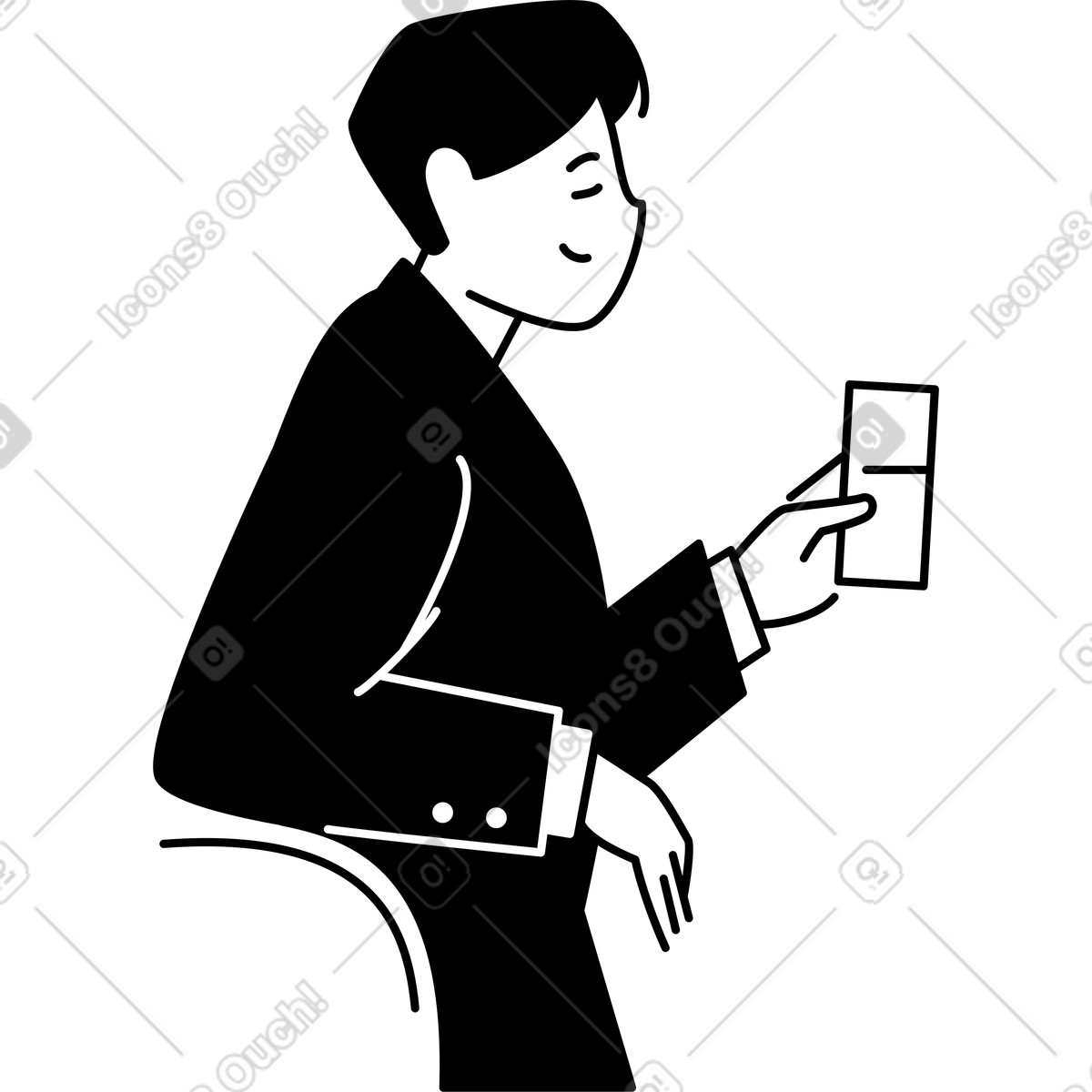 Uomo con un bicchiere illustrazione in stile Weekday scarica in PNG, SVG