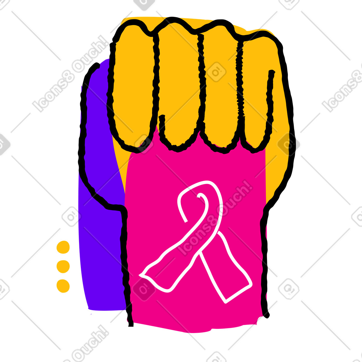 Pink ribbon month zur aufklärung über brustkrebs-Illustration im Puzzle-Stil als Download in PNG, SVG