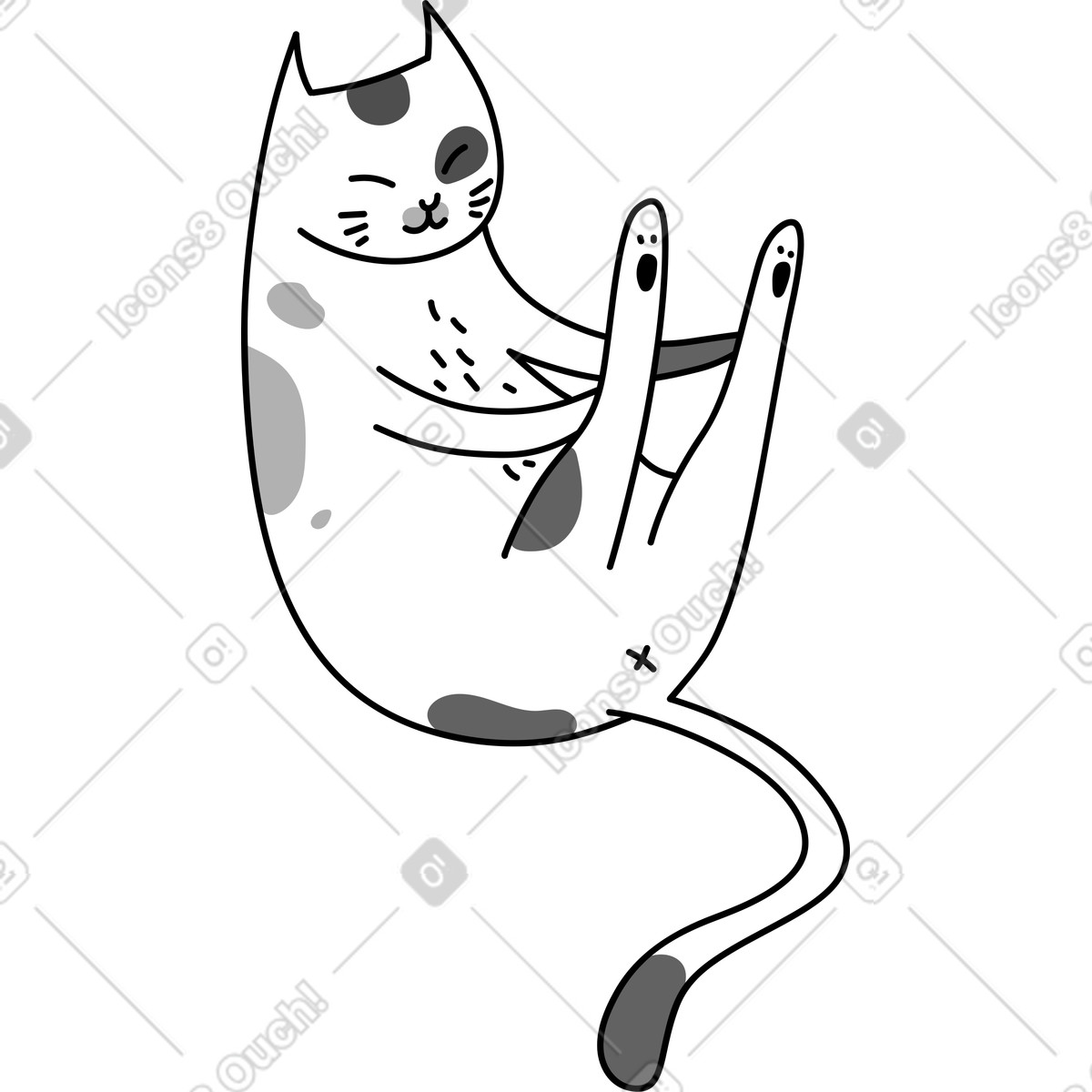 Purr スタイルの Sitting cat のイラストをPNG、SVG形式でダウンロード