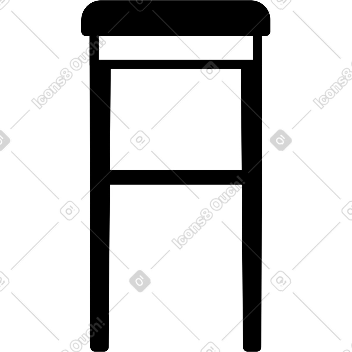 High stool illustration in Transistor style download in PNG, SVG