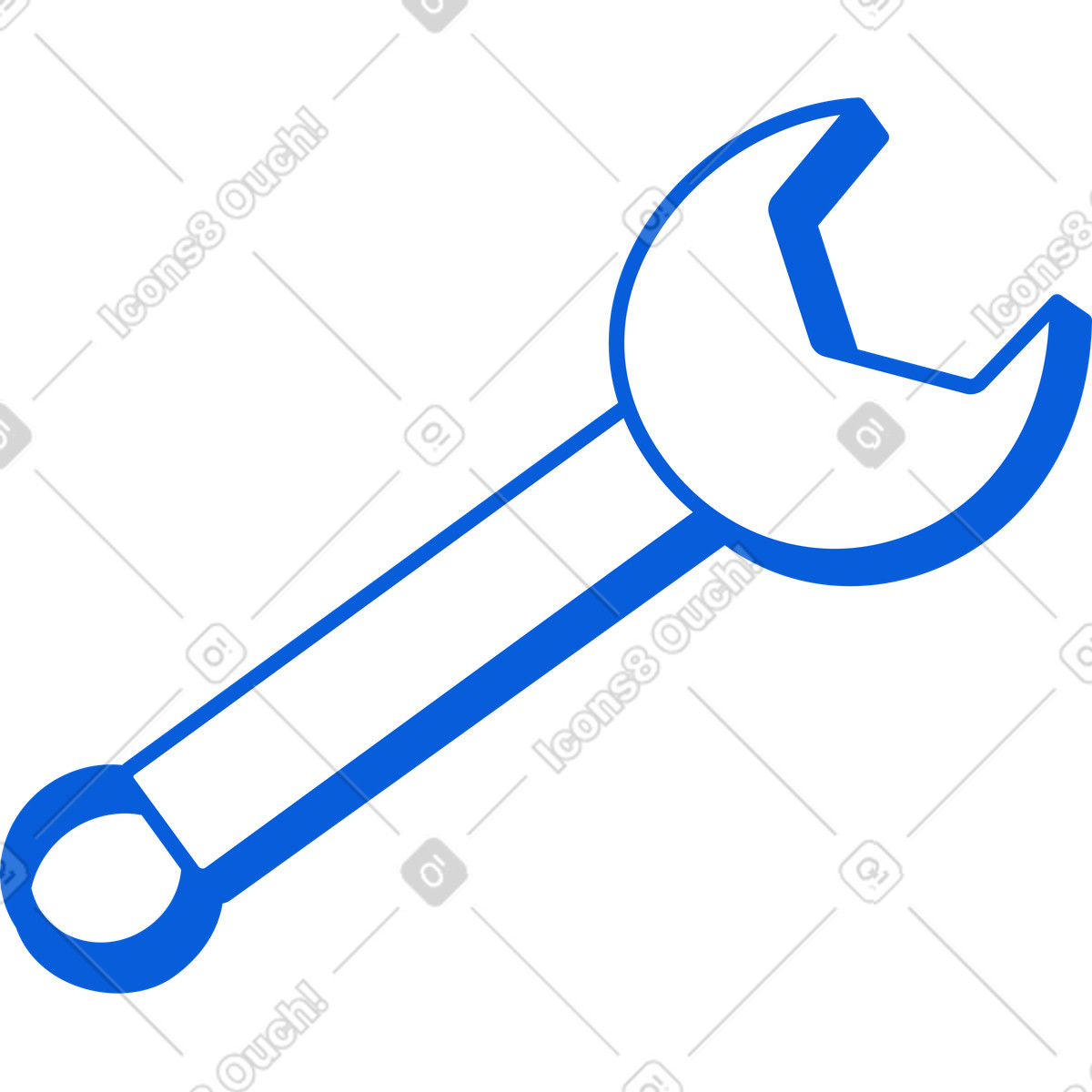 Ilustración Llave inglesa en estilo Handy Line a descargar en PNG y SVG