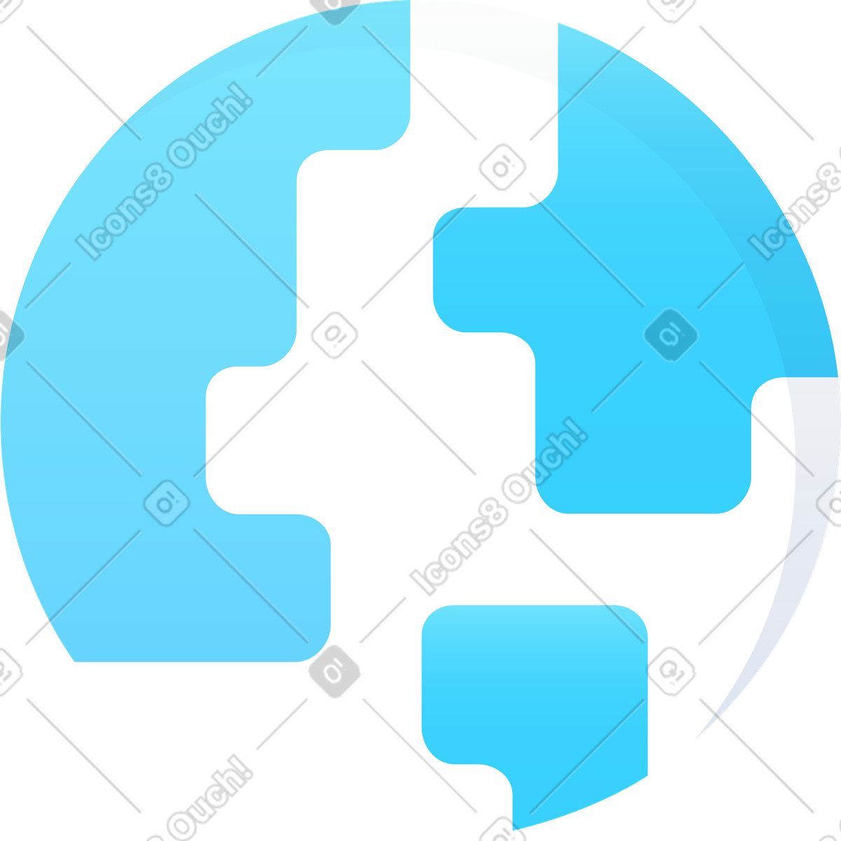 Stylized Earth illustration clipart showing planet in flat vector style