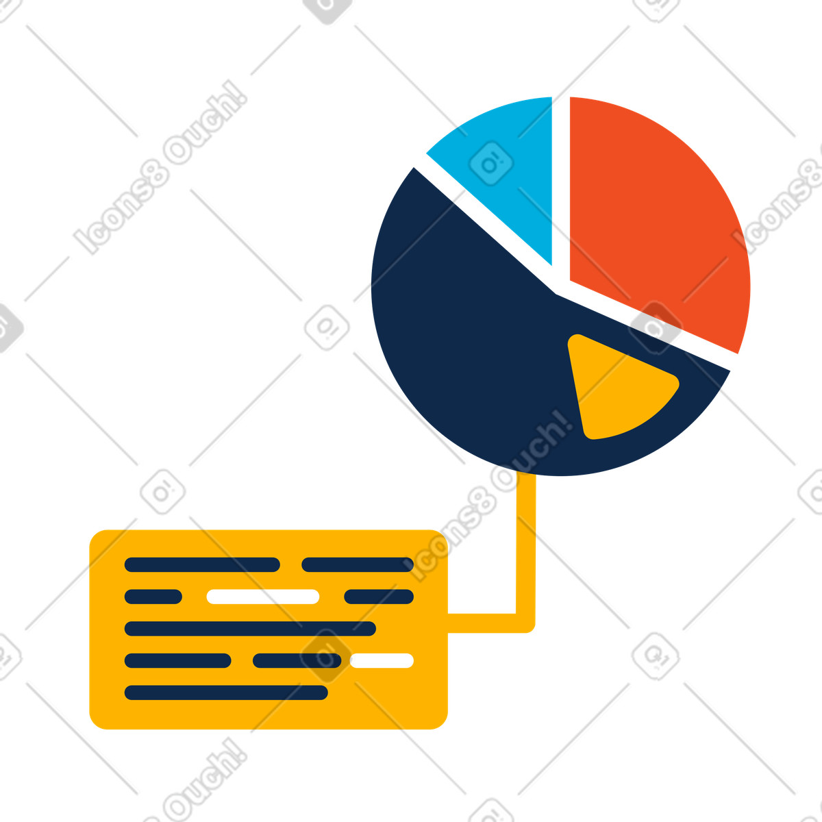 Diagramm mit blase animierte Illustration im Flame-Stil als Download in GIF, Lottie (JSON), AE