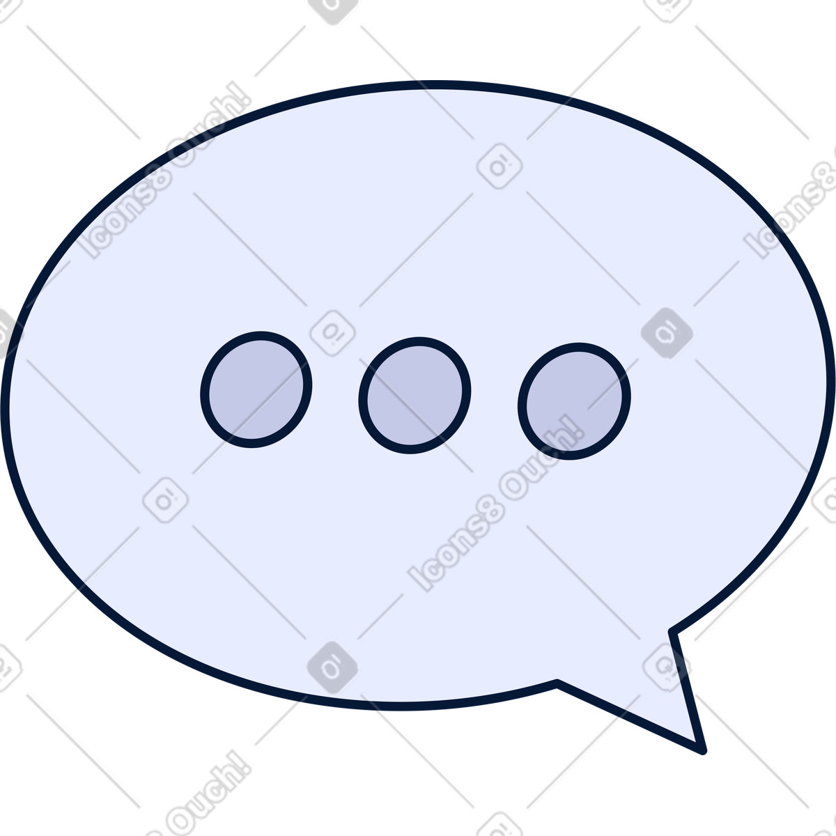 Illustration Bulle avec trois points dans le style Neat à télécharger aux formats PNG, SVG