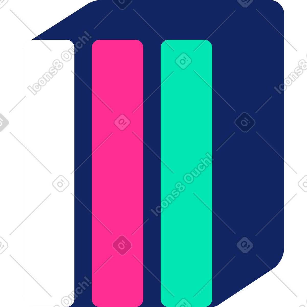Books stack illustration in Cyborg style download in PNG, SVG