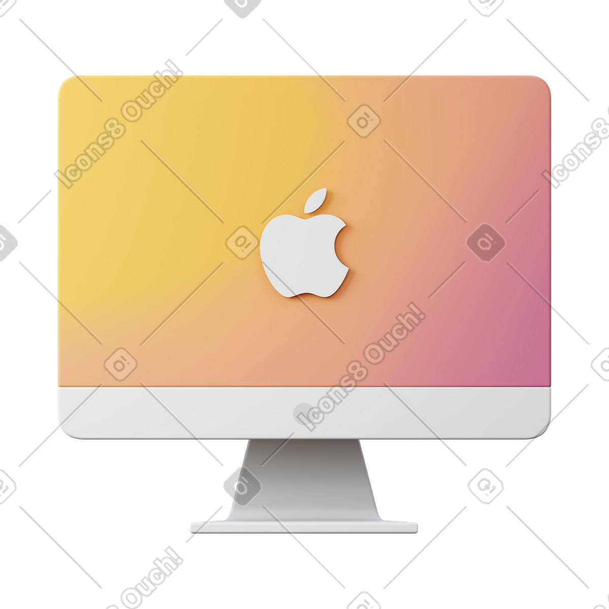 Ilustración Pantalla de apple en estilo 3D Sugary a descargar en PNG y SVG