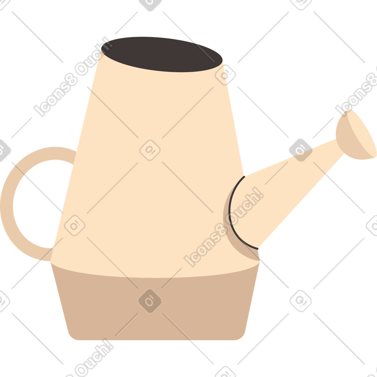 Watering can illustration in Dizzy style download in PNG, SVG