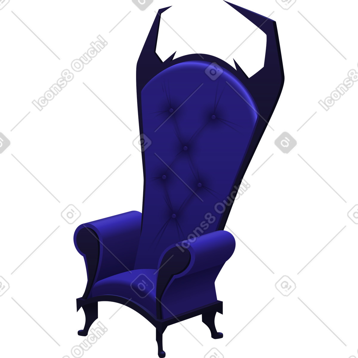 Illustration Fauteuil gothique dans le style Halloween Party à télécharger aux formats PNG, SVG
