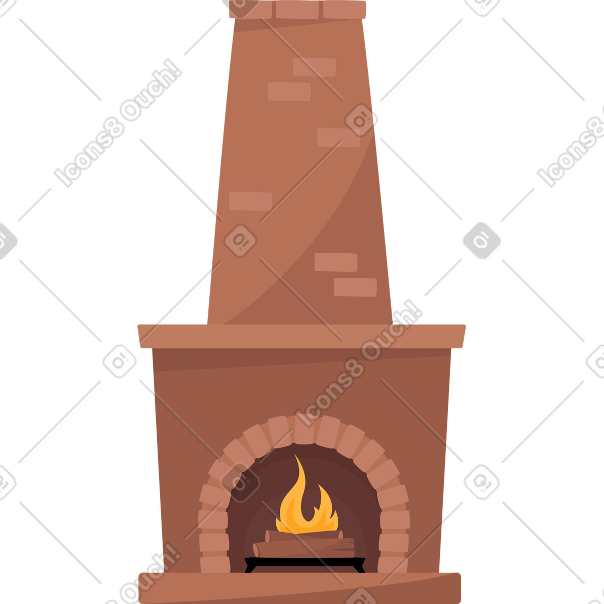 Ilustración Chimenea en estilo Lagom a descargar en PNG y SVG