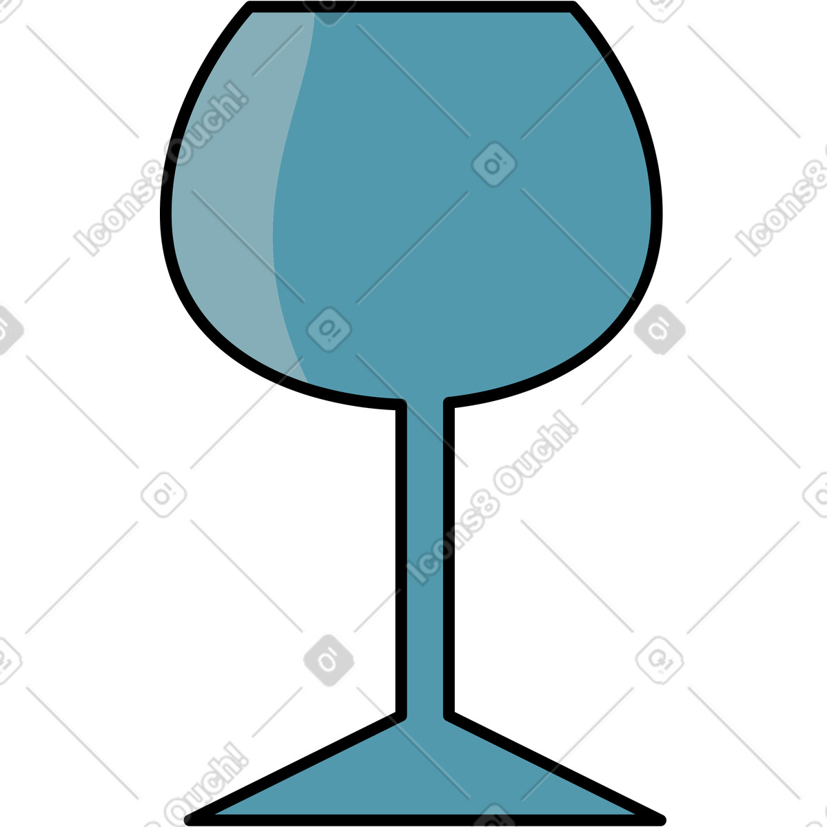 Weinglas-Illustration im Surr-Stil als Download in PNG, SVG