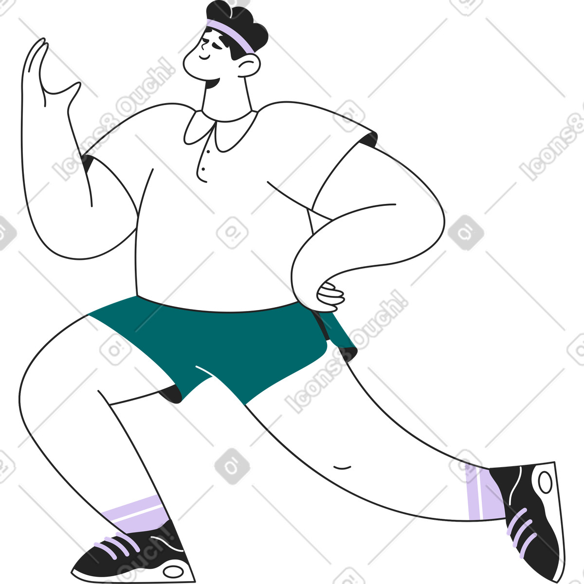 Sportsman illustration in Sammy Line style download in PNG, SVG