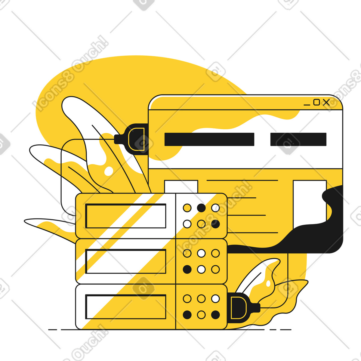 Hosting di siti web illustrazione in stile Taxi scarica in PNG, SVG