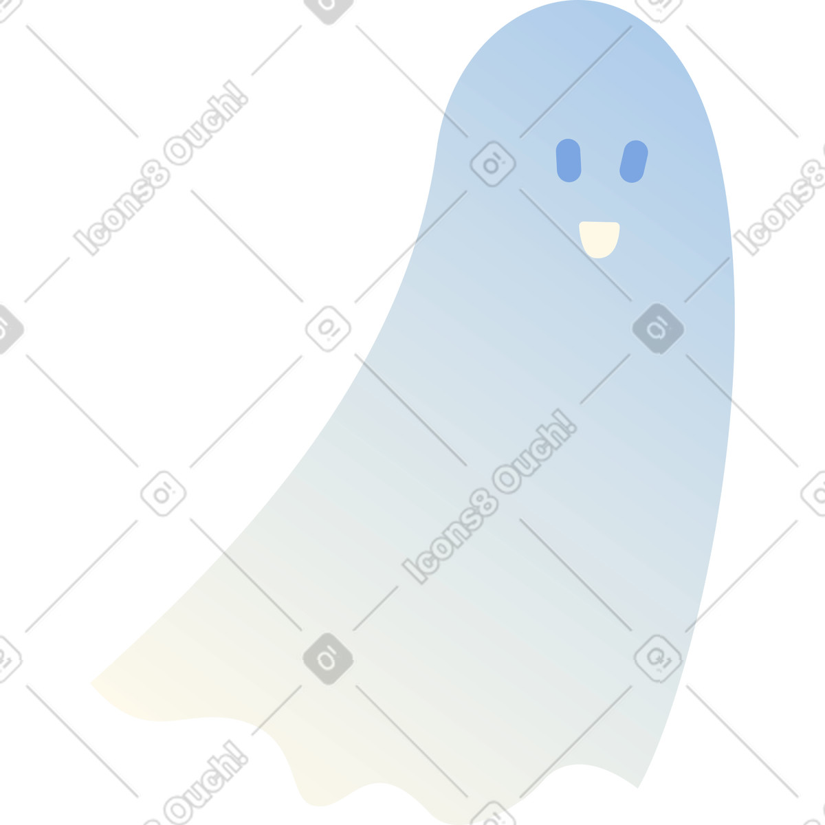 Cheerful gradient ghost illustration in PNG, SVG
