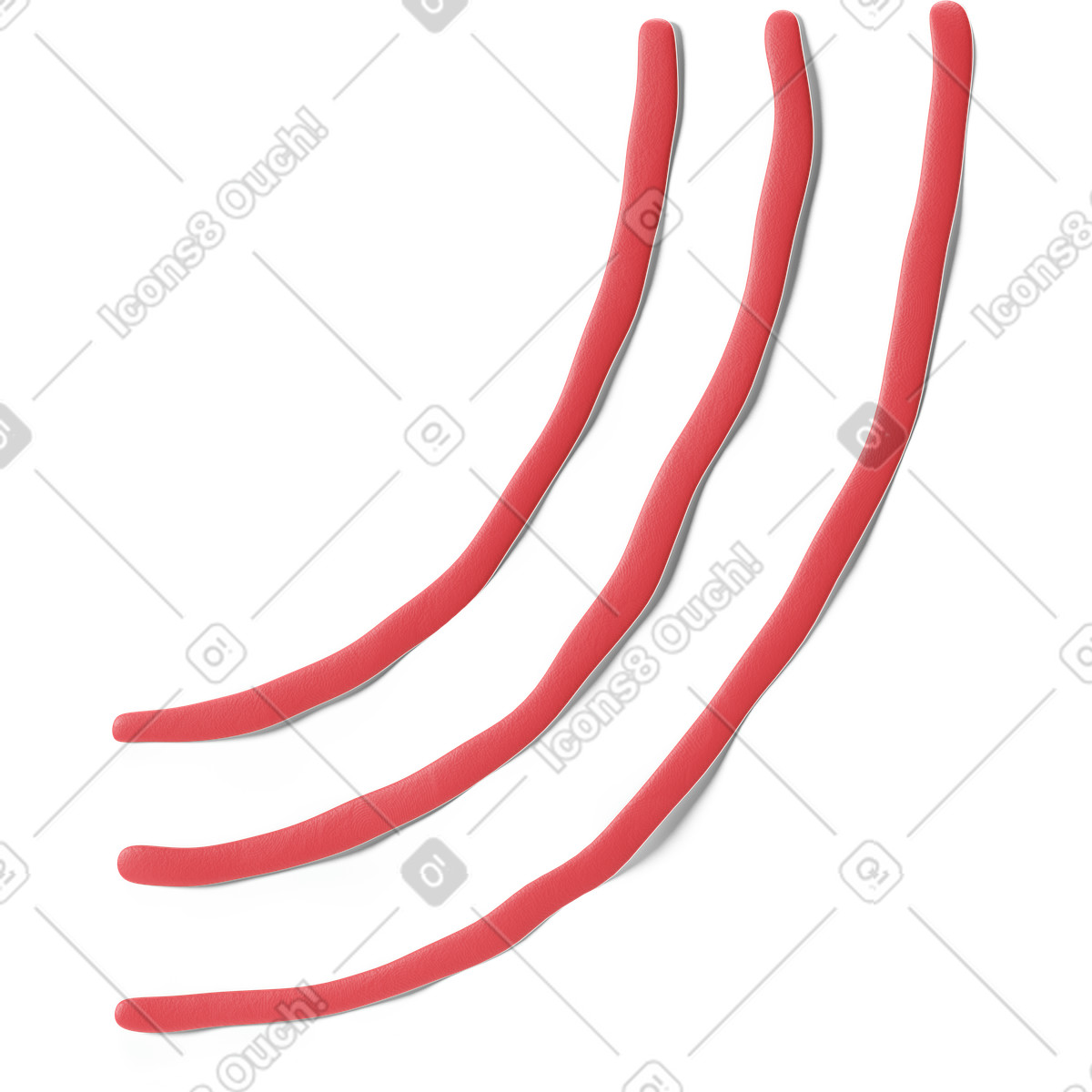 Rote streifen-Illustration im 3D Stripy-Stil als Download in PNG, SVG