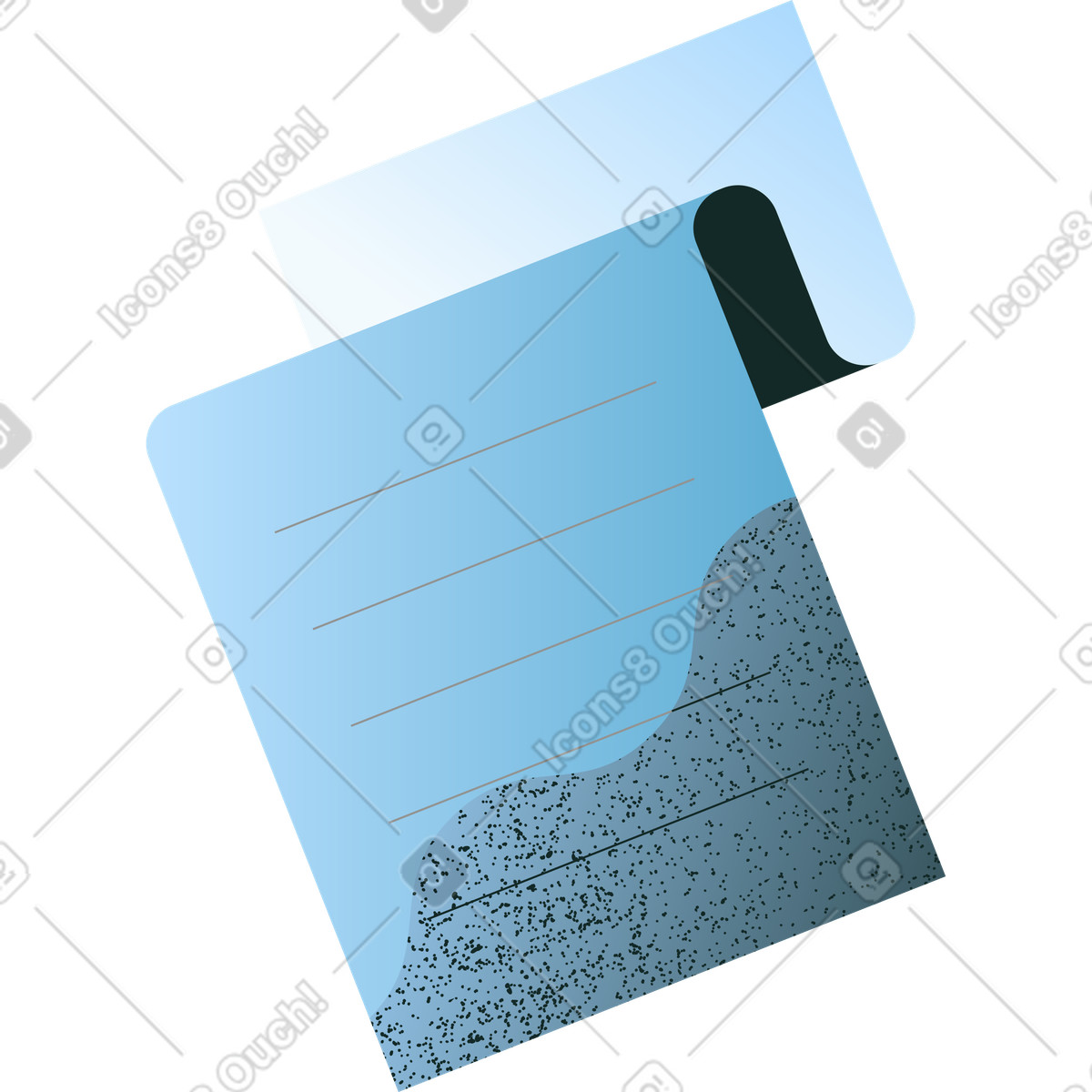 Long sheet of paper document illustration in Concept style download in PNG, SVG