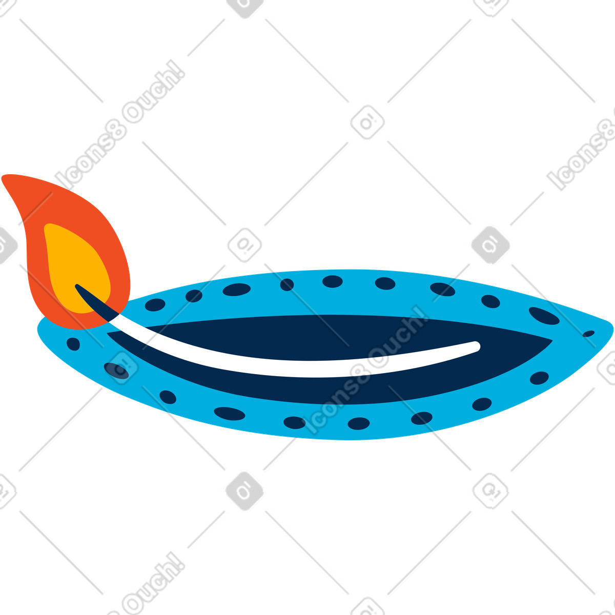 Candle for devali illustration in Flame style download in PNG, SVG