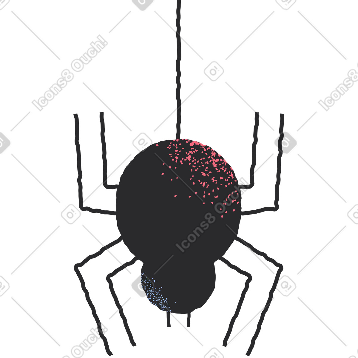 Pablo スタイルの クモ のイラストをPNG、SVG形式でダウンロード