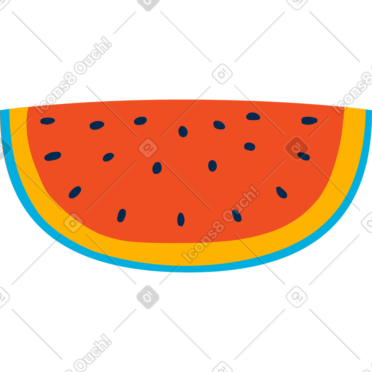 Ilustración Sandía en estilo Flame a descargar en PNG y SVG