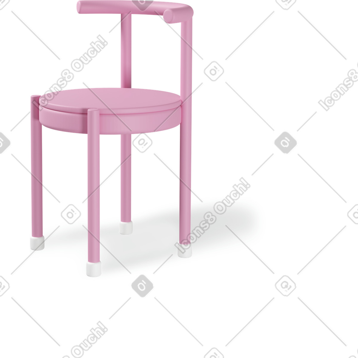 Иллюстрация Chair pink в стиле 3D Casual life — скачать в форматах PNG, SVG