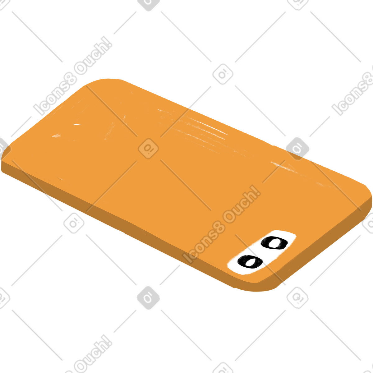 Иллюстрация Lying yellow smartphone в стиле Lumiere — скачать в форматах PNG, SVG